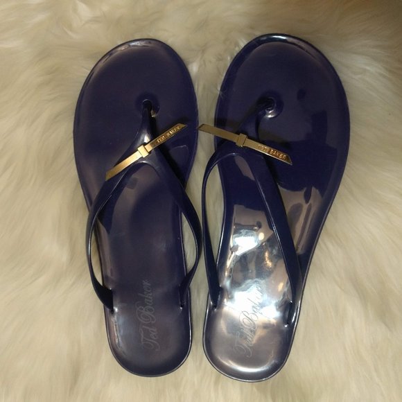 Ted Baker Jelly Toe Thong Blue Sandals - Picture 1 of 5
